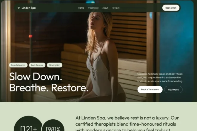 Linden Spa — Webico-ს ნამუშევარი